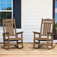 Cozyman Outdoor Rocking Chairs Set Of 4 All Weather Resistant Porch Rocker Chairs With High Back 350Lbs Support Hdps Composit