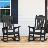 Cozyman Outdoor Rocking Chairs Set Of 4 All Weather Resistant Porch Rocker Chairs With High Back 350Lbs Support Hdps Composit