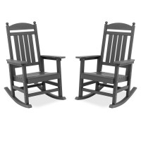 Cozyman Outdoor Rocking Chairs Set Of 2 All Weather Resistant Porch Rocker Chairs With High Back 350Lbs Support Hdps Composit