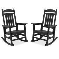 Cozyman Outdoor Rocking Chairs Set Of 2 All Weather Resistant Porch Rocker Chairs With High Back 350Lbs Support Hdps Composit