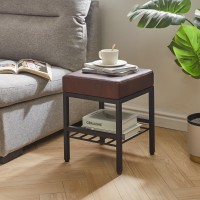 Ibuyke Square Makeup Stool With Adjustable Feet And Storage Space Footrest Stool Pu Seat Vanity Stool Multiuse As Small Side