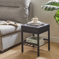 Ibuyke Square Makeup Stool With Adjustable Feet And Storage Space Footrest Stool Pu Seat Vanity Stool Multiuse As Small Side