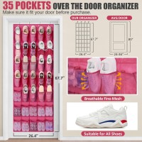 Tiblue Over The Door Shoe Organizer 35 Mesh Pockets Hanging Shoe Organizer Shoe Rack Door Closet Entryway Bedroom Pantry Organiz