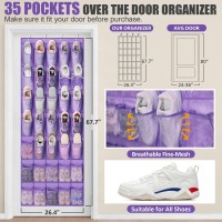 Tiblue Over The Door Shoe Organizer 35 Mesh Pockets Hanging Shoe Organizer Shoe Rack Door Closet Entryway Bedroom Pantry Organiz