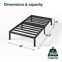 Zinus Elias 14 Inch Metal Platform Bed Frame Steel Support No Box Spring Needed Easy Assembly Twin