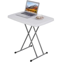 Zenstyle 3 Ft Adjustable Folding Table Indoor Outdoor Portable Plastic Dining Card Table Utility Table For Camping Dining Event