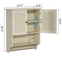 Choochoo Bathroom Wall Cabinet With Towels Bar 236 L X89 W X293 H Mdf Material Medicine Cabinet 2 Doors Over The Toilet S