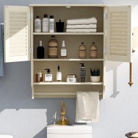 Choochoo Bathroom Wall Cabinet With Towels Bar 236 L X89 W X293 H Mdf Material Medicine Cabinet 2 Doors Over The Toilet S