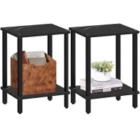 Tutotak End Table Side Table Nightstand 2Tier Storage Shelf Sofa Table For Small Space Living Room Bed Room Tb01Bmk035