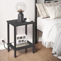 Tutotak End Table Side Table Nightstand 2Tier Storage Shelf Sofa Table For Small Space Living Room Bed Room Tb01Bmk035