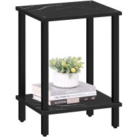 Tutotak End Table Side Table Nightstand 2Tier Storage Shelf Sofa Table For Small Space Living Room Bed Room Tb01Bmk034