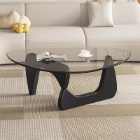 Coffee Tables For Living Room Mid-Century Glass Coffee Table Triangle Modern Coffee Table With Wood Base Farmhouse Coffee Table Small Stylish Design Furniture For Living Room Home Office (Color : Cle