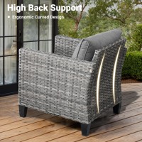 Ovios Patio Furniture Set 6 Pieces Outdoor Wicker Rattan Sofa Couch With Loveseat Ottomans And Comfy Cushions All Weather Hig