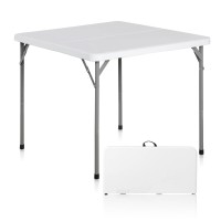 Super Deal 3 Foot Square Folding Card Table Indoor Outdoor Portable Plastic Heavy Duty Foldinhalf Kitchen Or Camping Picnic P