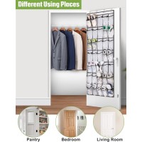 Misslo 35 Clear Large Pockets Over The Door Shoe Organizer Sturdy Oxford Fabric Hanging Shoe Rack Closet Shoe Holder Hanger Whi