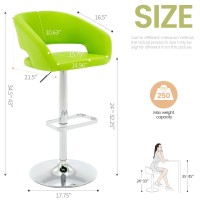 Vogue Furniture Direct Adjustable Bar Stool With Hollow Back And Arms Modern Pu Leather Swivel Barstool Airlift Counter Height