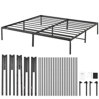 Vevor 14 Inch King Metal Bed Frame Platform, No Box Spring Needed, 1500 Lbs Loading Capacity Embedded Heavy Duty Mattress Foundation With Steel Slat Support, Easy Assembly, Noise Free