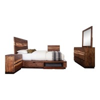 Winslow 5piece Queen Storage Bedroom Set Smokey Walnut