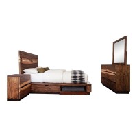 Winslow 4piece Eastern King Storage Bedroom Set Smokey Walnut