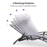 Purple Leaf Patio Chaise Lounge Set Of 3 Outdoor Lounge Chair Beach Pool Sunbathing Lawn Lounger Recliner Outside Tanning Chairs