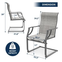 Amopatio Patio Chairs Set Of 2  Outdoor Dining Chairs For All Weather  Breathable Garden Outdoor Furniture For Backyard Deck  Grey & White