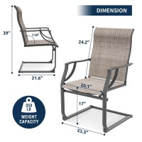 Amopatio Patio Chairs Set Of 4  Outdoor Dining Chairs For All Weather  Breathable Garden Outdoor Furniture For Backyard Deck  Light Brown