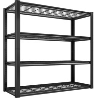 Reibii 40 W Garage Shelving 2240 Lbs Storage Shelves Heavy Duty Shelving 4Tier Adjustable Metal Shelves For Garage Shelves Ra