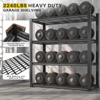 Reibii 40 W Garage Shelving 2240 Lbs Storage Shelves Heavy Duty Shelving 4Tier Adjustable Metal Shelves For Garage Shelves Ra