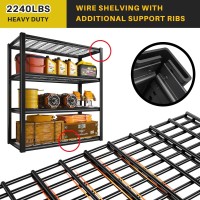 Reibii 40 W Garage Shelving 2240 Lbs Storage Shelves Heavy Duty Shelving 4Tier Adjustable Metal Shelves For Garage Shelves Ra