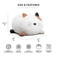 Big Joe Wild Things Foam Filled Animal Bean Bag Chair With Removable Cover  Francesca Feline Snugglepuff  Soft Faux Fur  3 Feet Big