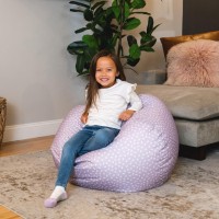 Big Joe Classic Bean Bag Chair Petal Pip Lilac Smartmax Durable Polyester Nylon Blend 2 Feet Round