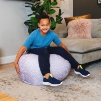 Big Joe Classic Bean Bag Chair Petal Pip Lilac Smartmax Durable Polyester Nylon Blend 2 Feet Round