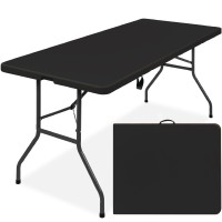 Best Choice Products 6Ft Plastic Folding Table Indoor Outdoor Heavy Duty Portable Whandle Lock For Picnic Party Camping B