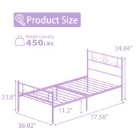 Weehom Twin Size Bed Frame With Headboard And Footboard Steel Slats Support Twin Metal Bed No Box Spring Needed Easy To Assembly