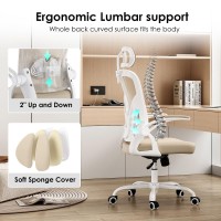 Farini Ergonomic Office Chair Home Office Desk Chair With Headrest High Back Computer Chair With Flipup Armrests And Adjustab