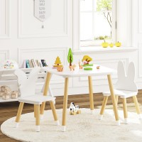 Utex Kids Table With 2 Chairs Set Kids Table And Chair Set 3 Piece Kiddy Table And Chair Set Toddler Table And Chairs White