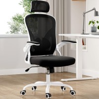 Farini Ergonomic Office Chair Home Office Desk Chair With Headrest High Back Computer Chair With Flipup Armrests And Adjustab