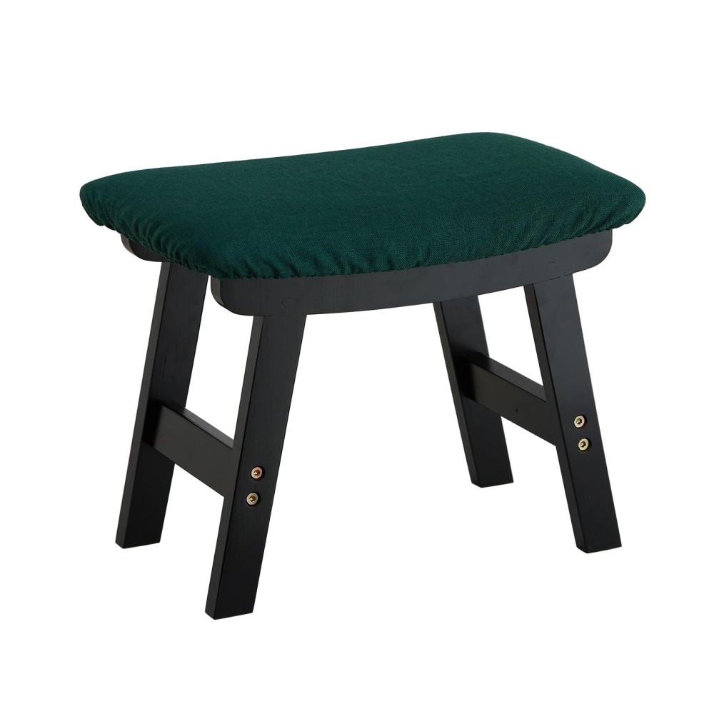 Foot Stool Ottoman Foot Rest Bamboo Foot Stool Under Desk Small Stool For Living Room Bedroom And Kitchen Black Legs Green S