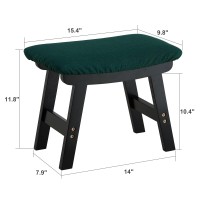 Foot Stool Ottoman Foot Rest Bamboo Foot Stool Under Desk Small Stool For Living Room Bedroom And Kitchen Black Legs Green S