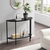 Saygoer Black Half Moon Console Table 2 Tier Narrow Entryway Table With Storage Modern Couch Table Small Entry Way Tables Easy