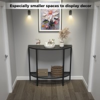 Saygoer Black Half Moon Console Table 2 Tier Narrow Entryway Table With Storage Modern Couch Table Small Entry Way Tables Easy