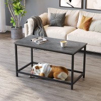 Saygoer Small Rectangular Coffee Table Simple Modern Open Design Minimalist Center Table For Living Room Small Spaces Easy Asse