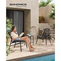 Songmics Patio Furniture Set 3 Pieces Garden Bistro Set Acapulco Chairs Outdoor Seating Side Table And 2 Chairs Indoor And