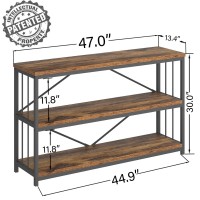 Lvb Rustic Console Table Industrial Wood Metal Entryway Sofa Table Modern Hallway Foyer Table With Storage Behind Couch 3 Tie