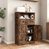 Befrases Farmhouse Storage Cabinet With Drawers And Shelves Freestanding Kitchen Pantry Storage Cabinet Floor Storage Cabinet