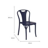 Econosillas Bistrot Model | Set Of 4 Multi-Purpose Stackable Plastic Chairs Ideal For Restaurants, Cafes, Offices, Etc | High Strength Polypropylene With Uv Protection | Black