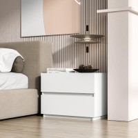 Furtble Nightstands Set Of 2 Stackable 2 Drawer Dresser Small Bedside Table With Drawers Wood Organizer Drawer Cabinet White