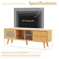 Tangkula Mid Century Modern Tv Stand For Tvs Up To 65