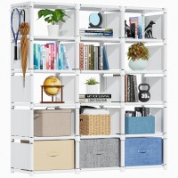 Mavivegue Bookshelf 15 Cube Storage Organizer Book Shelf Organizer Tall Bookcase Shelf Book Casesshelves Cubbies Closet Storage