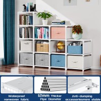 Mavivegue Bookshelf 15 Cube Storage Organizer Book Shelf Organizer Tall Bookcase Shelf Book Casesshelves Cubbies Closet Storage